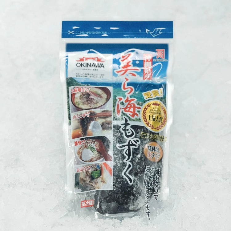 Front view of Seaweed-Chura Umi Mozuku packaging