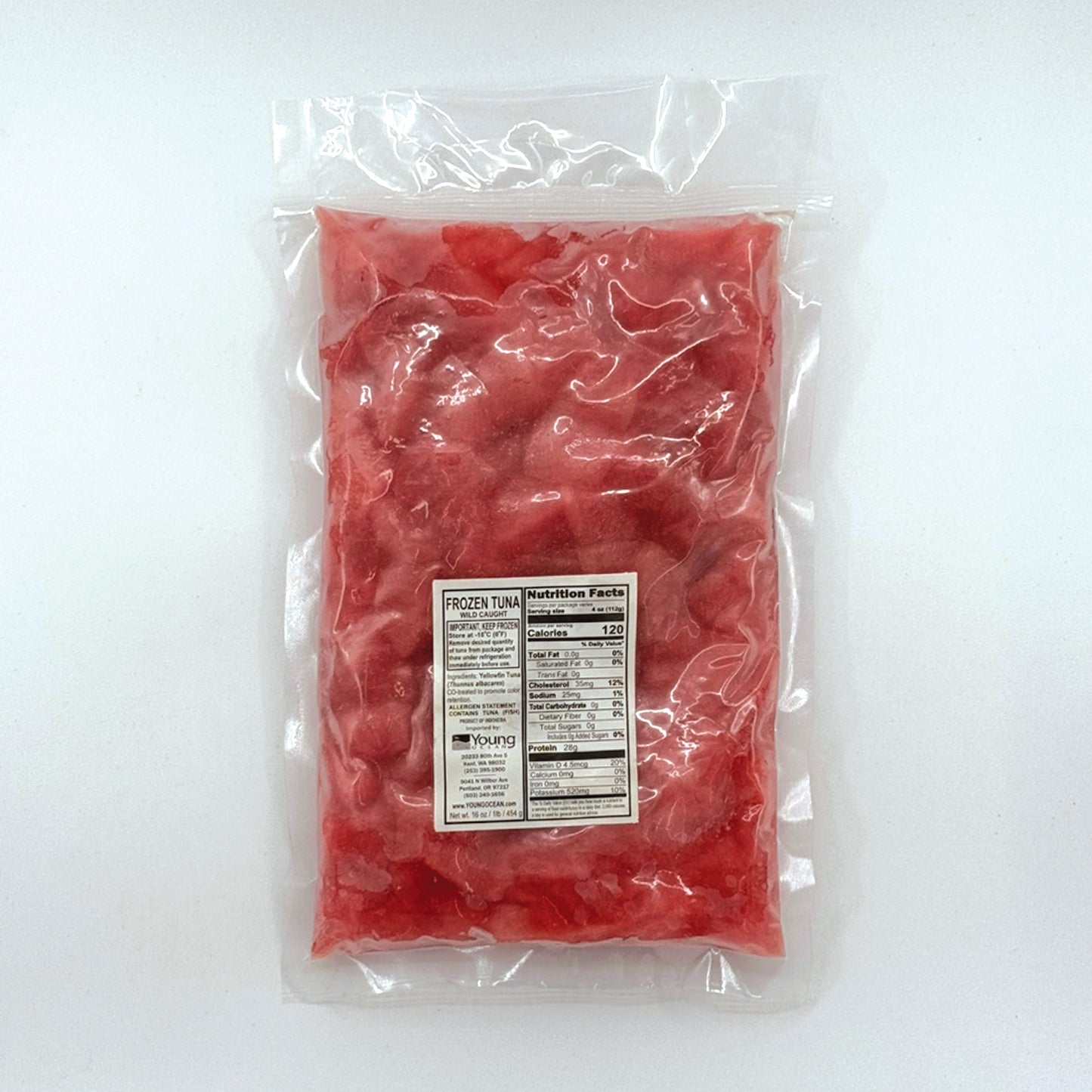 Yellowfin Tuna Cube Hand Cut (1LB)