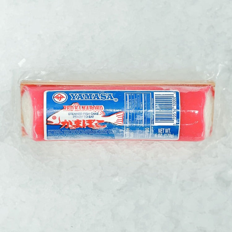 Packaged Yamasa red kamaboko steamed fish cake