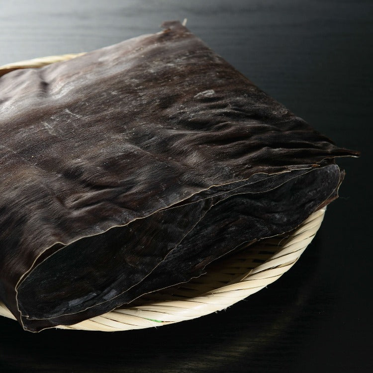 Sheets of Dashi Kombu (Dried Kelp) on a Basket